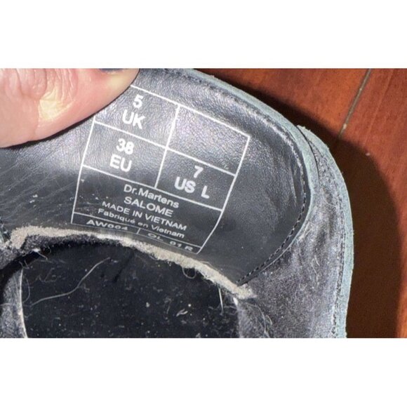 Dr. Doc Martens Salome Womens Size 7L Black Smooth Leather Platform Heels Shoes - Picture 8 of 13